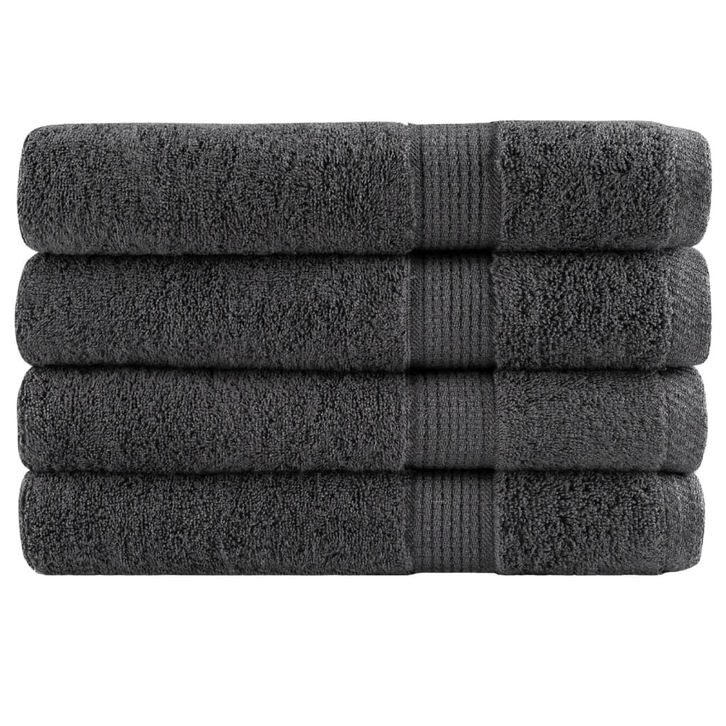 Premium Saunatücher SOLUND 4 Stk. Anthrazit 80x200 cm 600 g/m²