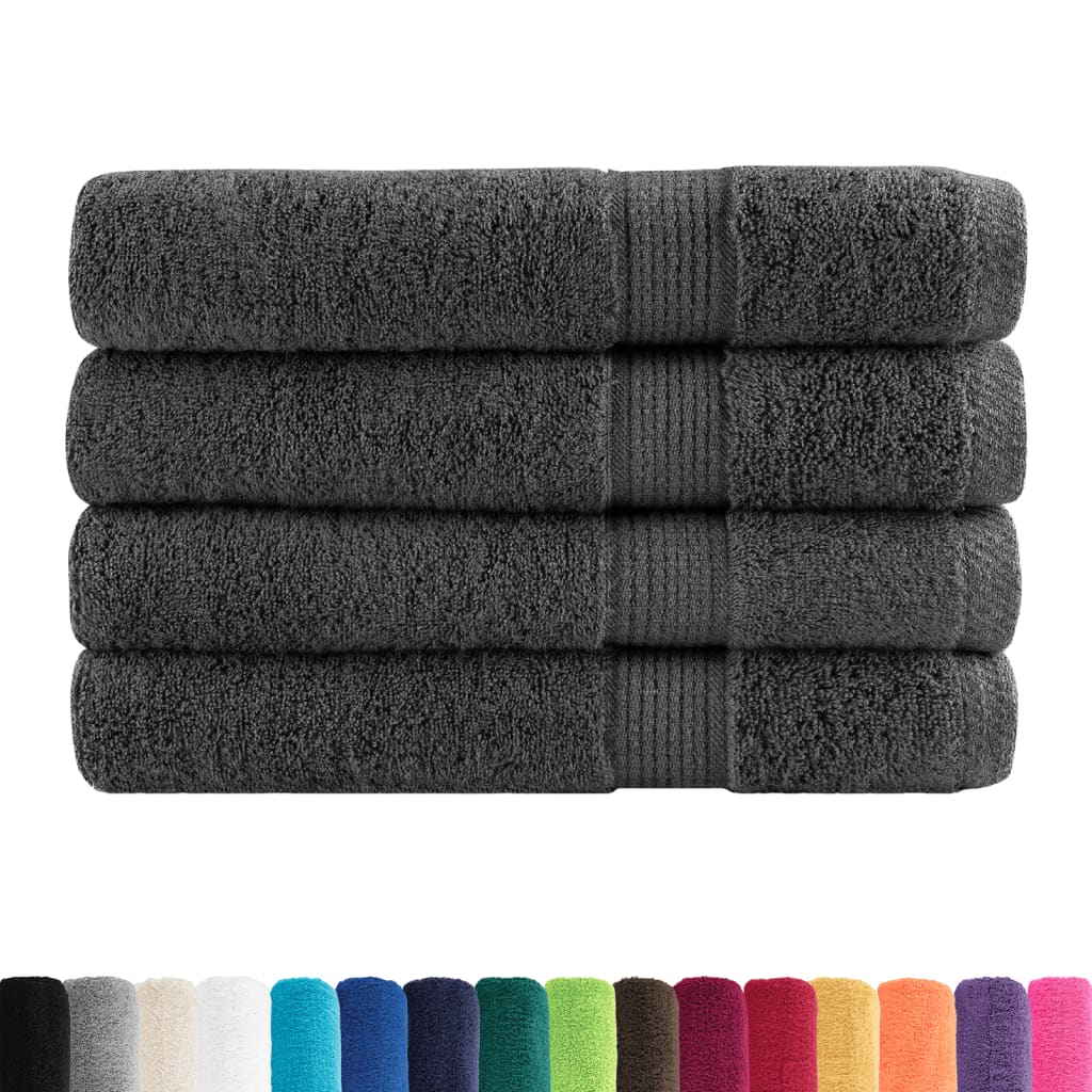 Premium Saunatücher SOLUND 4 Stk. Anthrazit 80x200 cm 600 g/m²