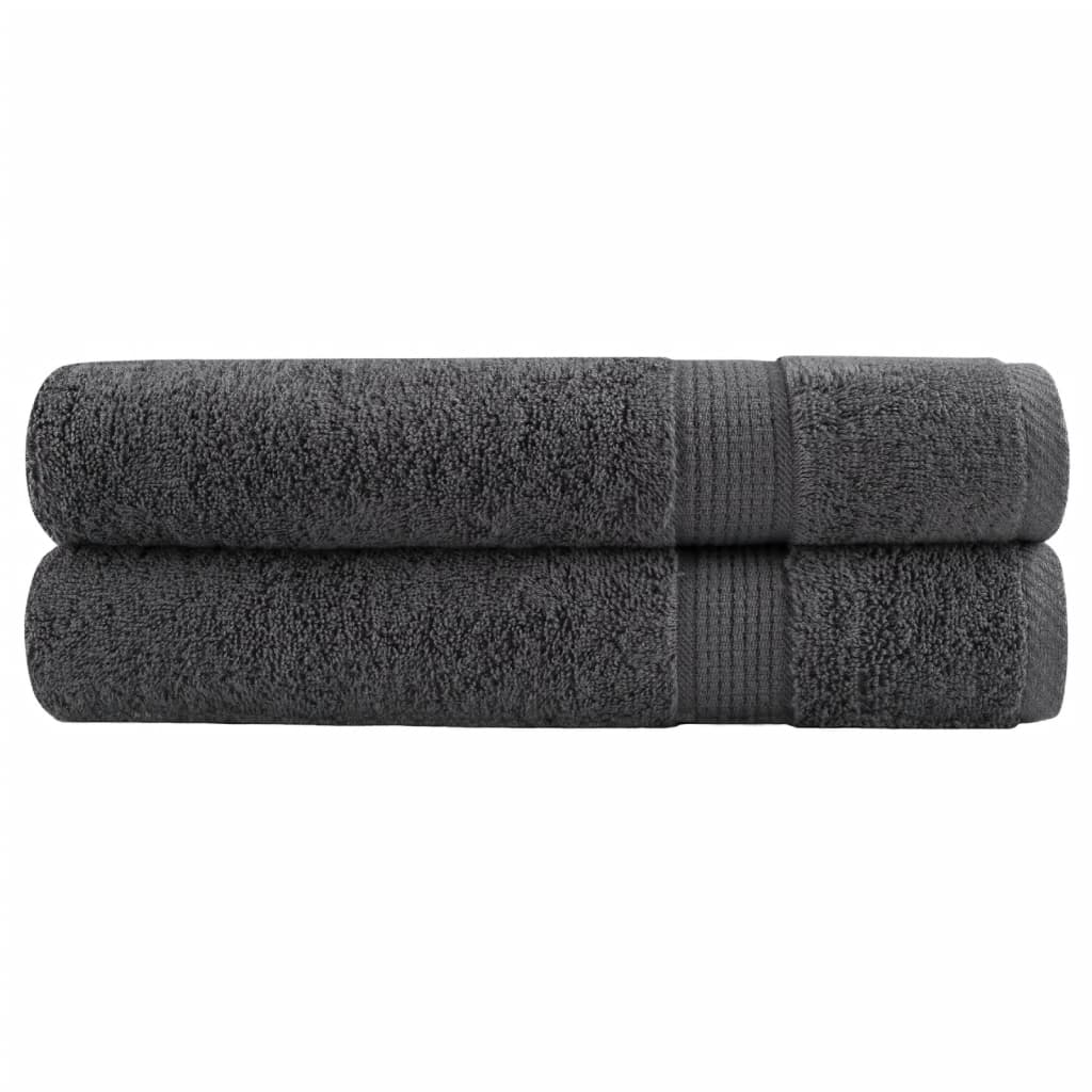 Premium Handtücher SOLUND 2 Stk. Anthrazit 100x200 cm 600 g/m²