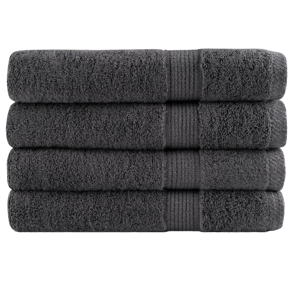 Premium Handtücher SOLUND 4 Stk. Anthrazit 100x200 cm 600 g/m²