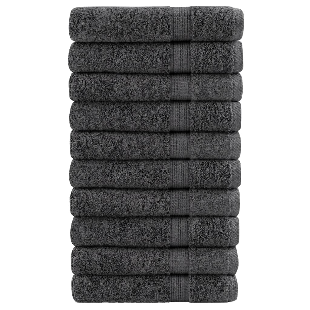 Premium Handtücher SOLUND 10 Stk. Anthrazit 100x200 cm 600 g/m²