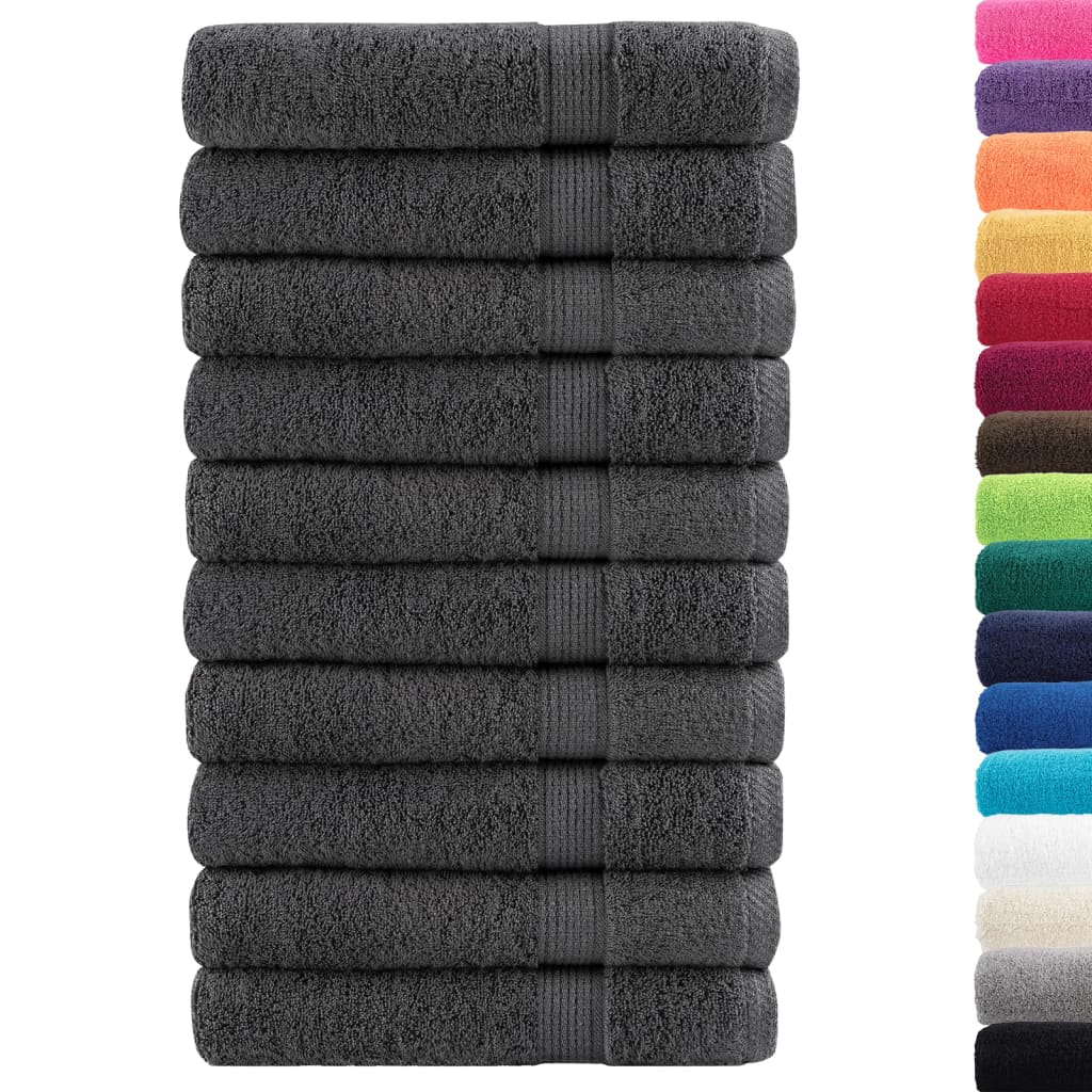 Premium Handtücher SOLUND 10 Stk. Anthrazit 100x200 cm 600 g/m²