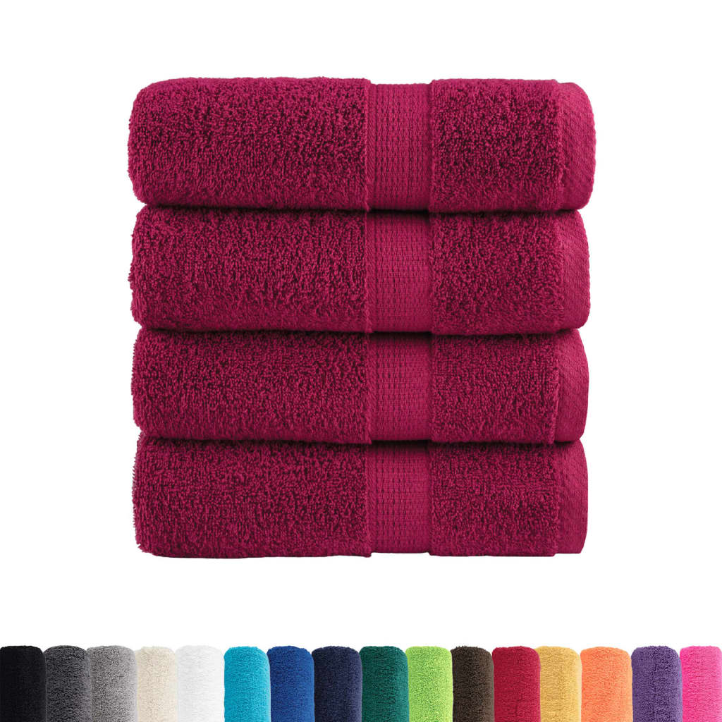 Premium Gästetücher SOLUND 4 Stk. Bordeaux 30x50 cm 600 g/m²