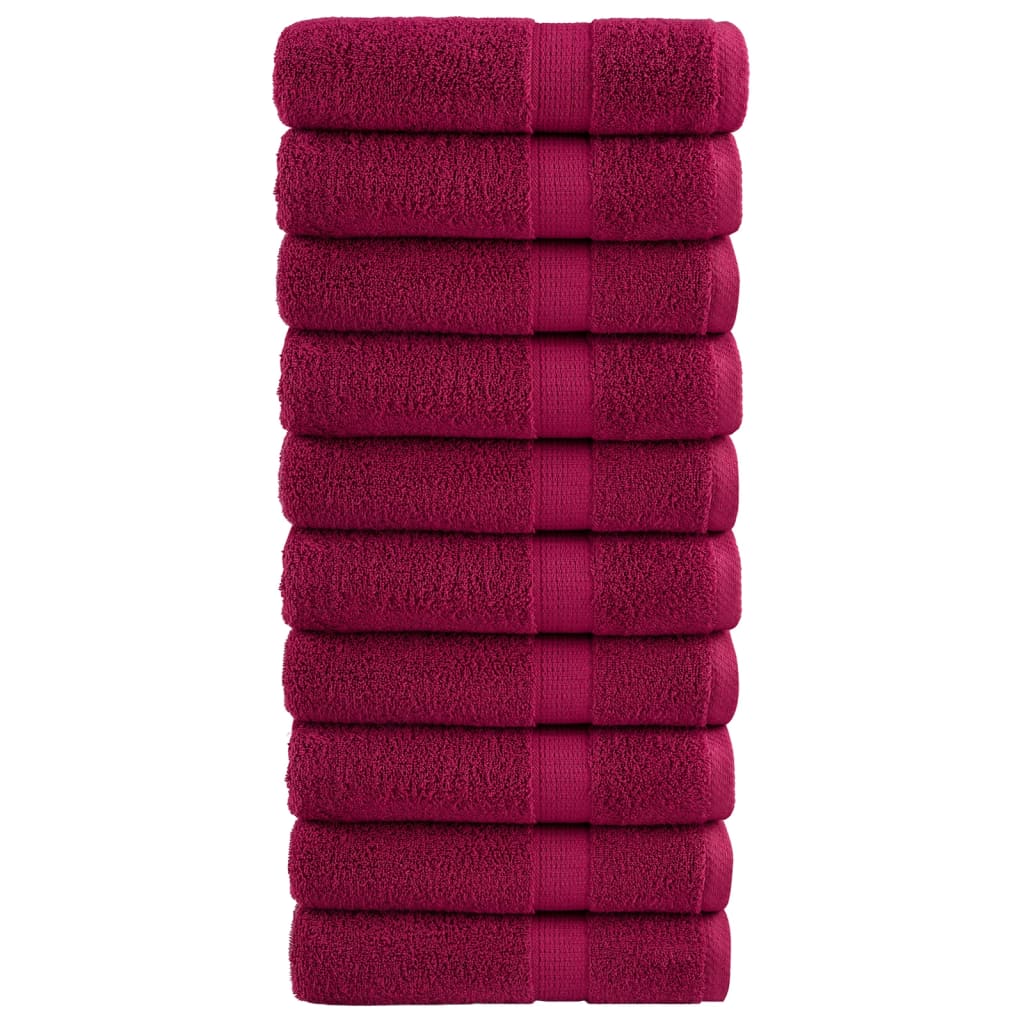 Premium Handtücher SOLUND 10 Stk. Bordeaux 50x100 cm 600 g/m²