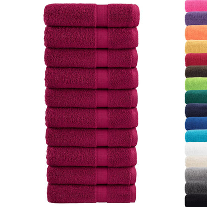 Premium Duschtücher SOLUND 10 Stk. Bordeaux 70x140 cm 600 g/qm