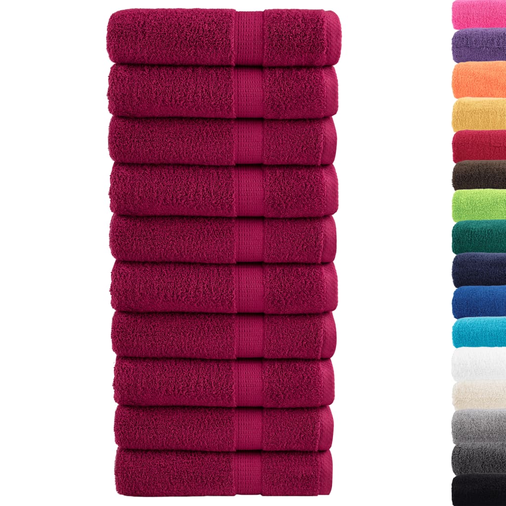 Premium Duschtücher SOLUND 10 Stk. Bordeaux 70x140 cm 600 g/qm