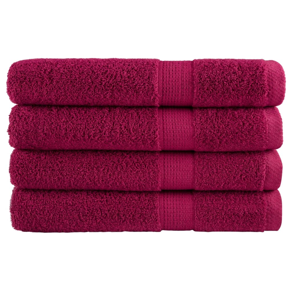 Premium Handtücher SOLUND 4 Stk. Bordeaux 100x200 cm 600 g/m²