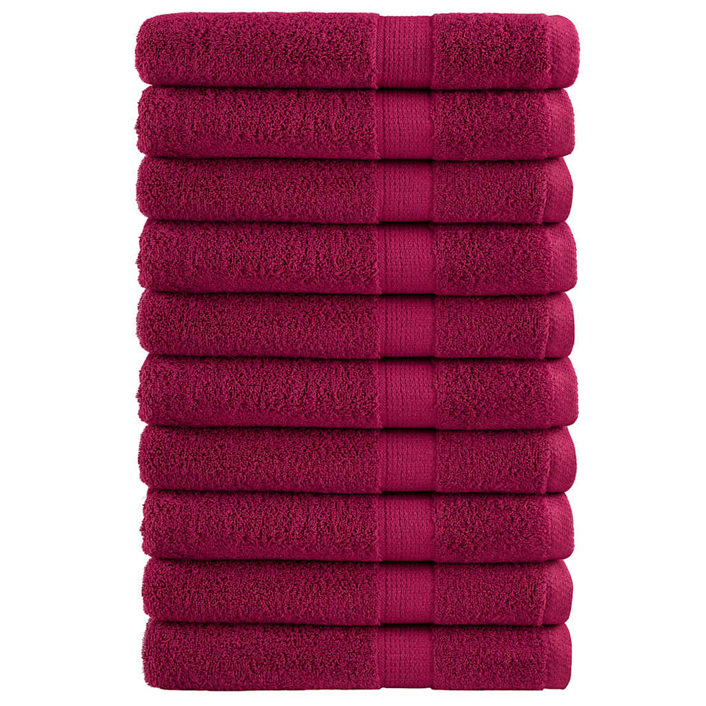 Premium Handtücher SOLUND 10 Stk. Bordeaux 100x200 cm 600 g/m²