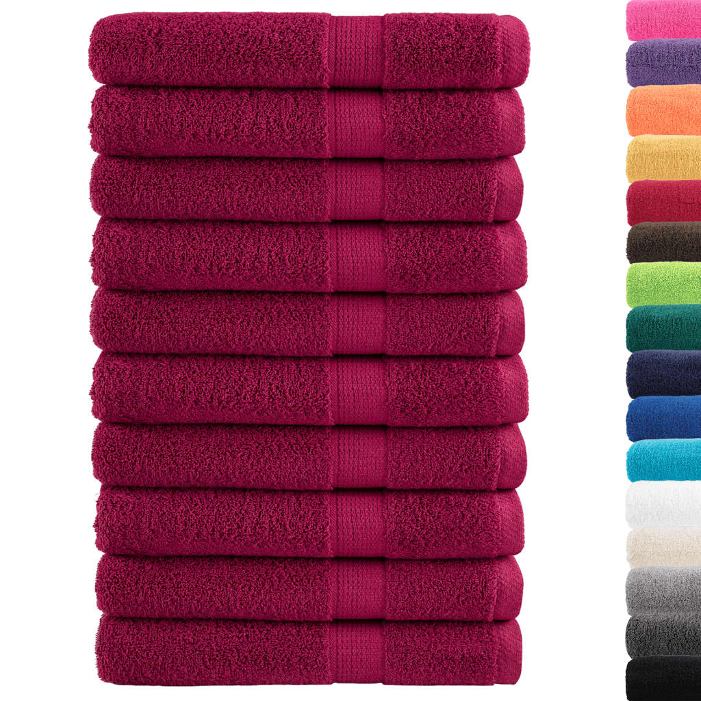 Premium Handtücher SOLUND 10 Stk. Bordeaux 100x200 cm 600 g/m²