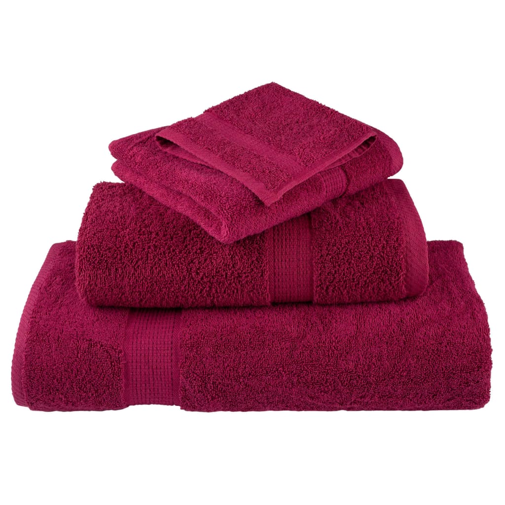 Premium Handtücher SOLUND 10 Stk. Bordeaux 100x200 cm 600 g/m²