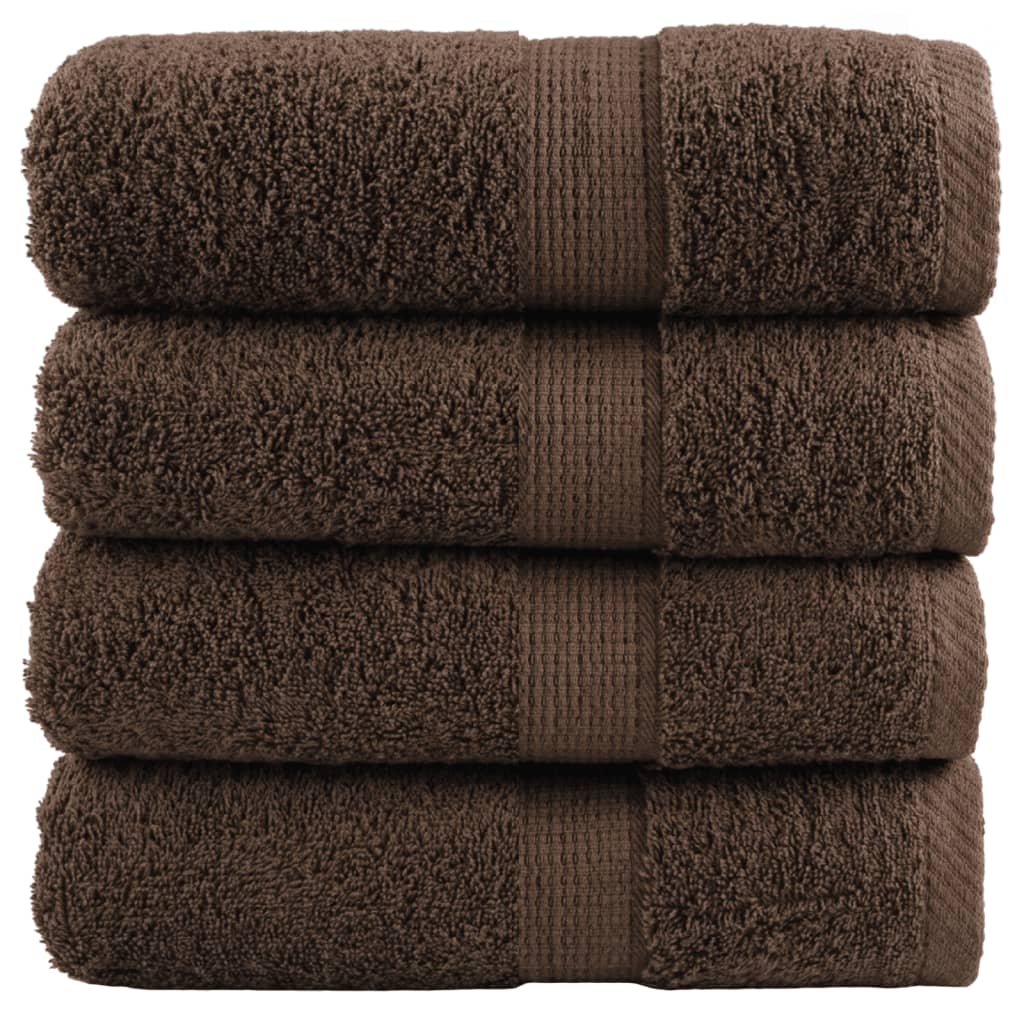 Premium-Waschtücher SOLUND 4 Stk. Braun 30x30 cm 600 g/m²