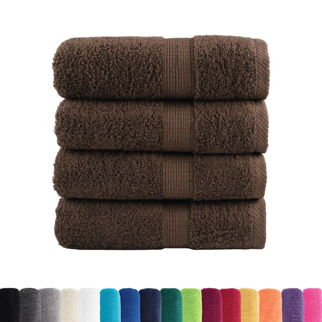 Premium-Waschtücher SOLUND 4 Stk. Braun 30x30 cm 600 g/m²