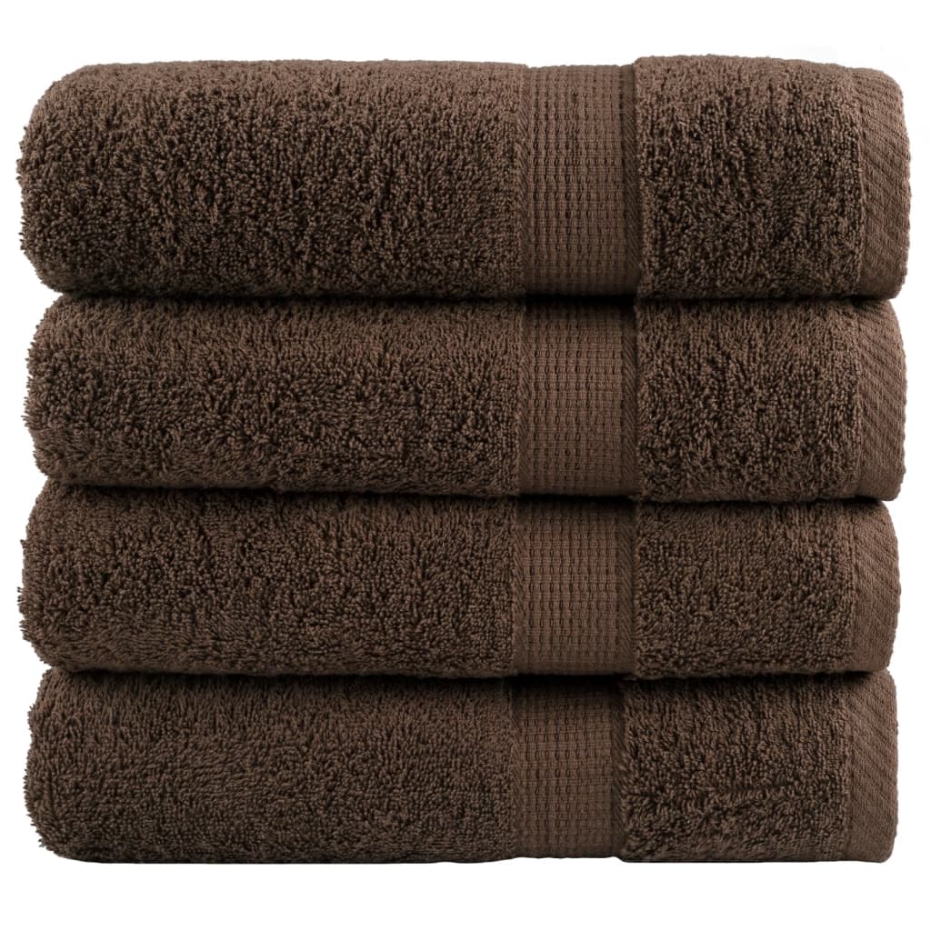 Premium Handtücher SOLUND 4 Stk. Braun 50x100 cm 600 g/m²