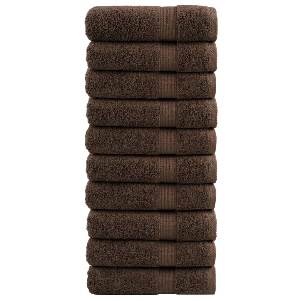 Premium Duschtücher SOLUND 10 Stk. Braun 70x140 cm 600 g/m²