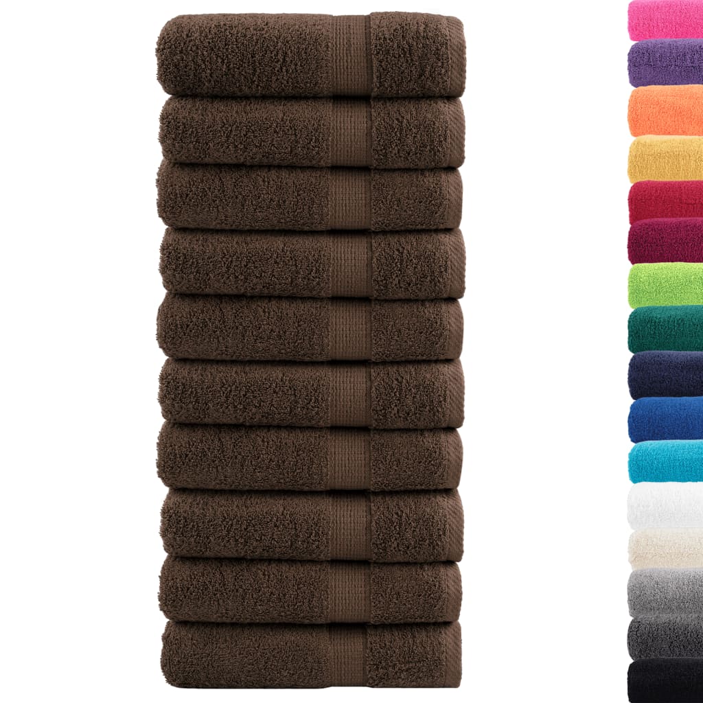 Premium Duschtücher SOLUND 10 Stk. Braun 70x140 cm 600 g/m²
