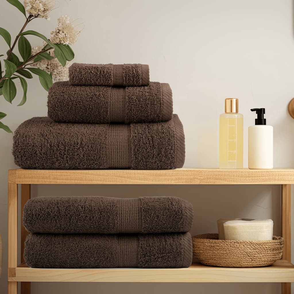 Premium Duschtücher SOLUND 10 Stk. Braun 70x140 cm 600 g/m²