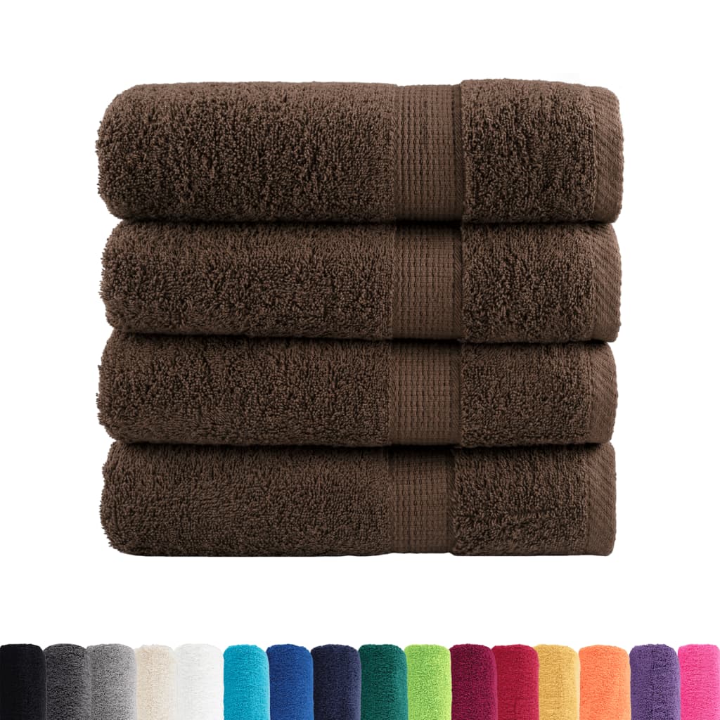 Premium Badetücher SOLUND 4 Stk. Braun 100x150 cm 600 g/m²
