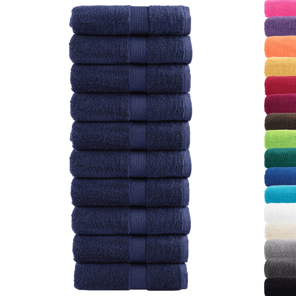 Premium Gästetücher SOLUND 10 Stk. Marineblau 30x50 cm 600 g/m²