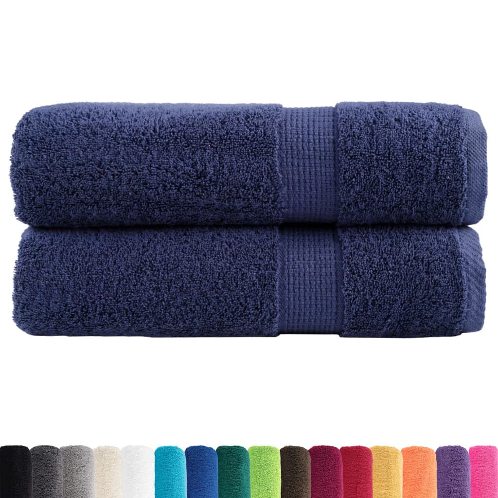 Premium Duschtücher SOLUND 2 Stk. Marineblau 70x140 cm 600 g/m²