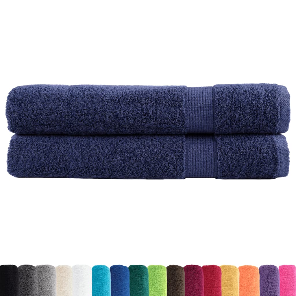 Premium Handtücher SOLUND 2 Stk. Marineblau 100x200 cm 600 g/m²