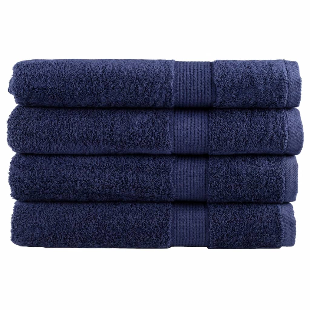 Premium Handtücher SOLUND 4 Stk. Marineblau 100x200 cm 600 g/m²