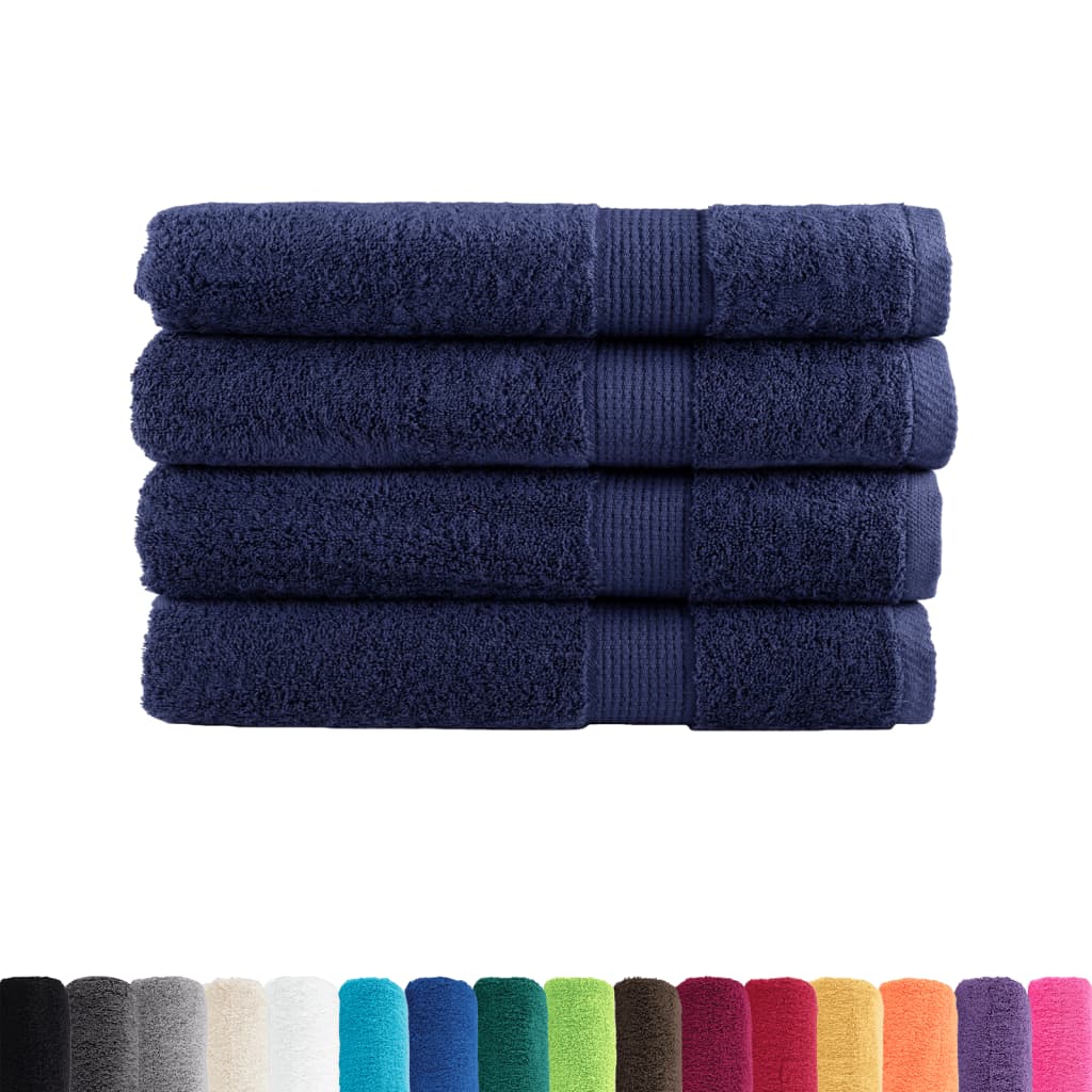 Premium Handtücher SOLUND 4 Stk. Marineblau 100x200 cm 600 g/m²