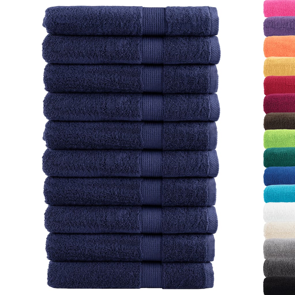 Premium Handtücher SOLUND 10 Stk. Marineblau 100x200 cm 600 g/m²