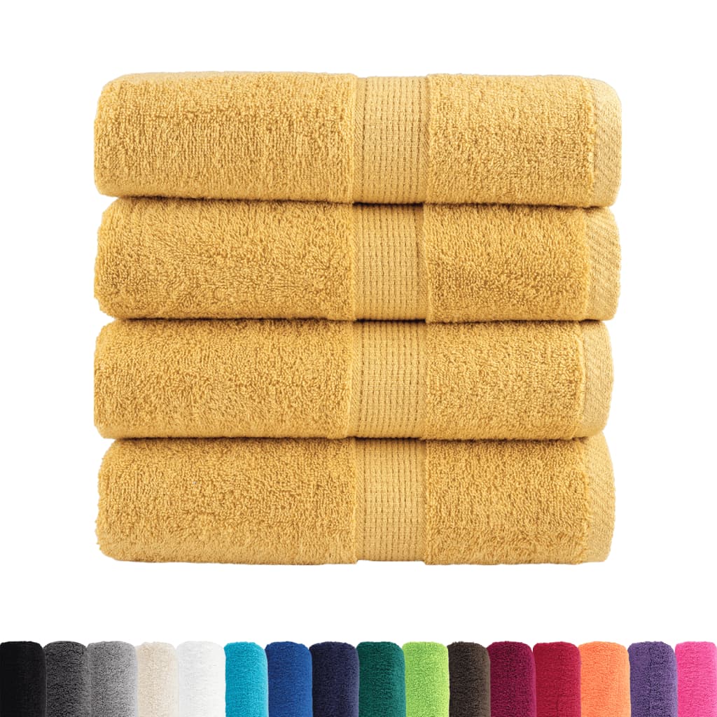 Premium-Waschtücher SOLUND 4 Stk. Gold 30x30 cm 600 g/m²