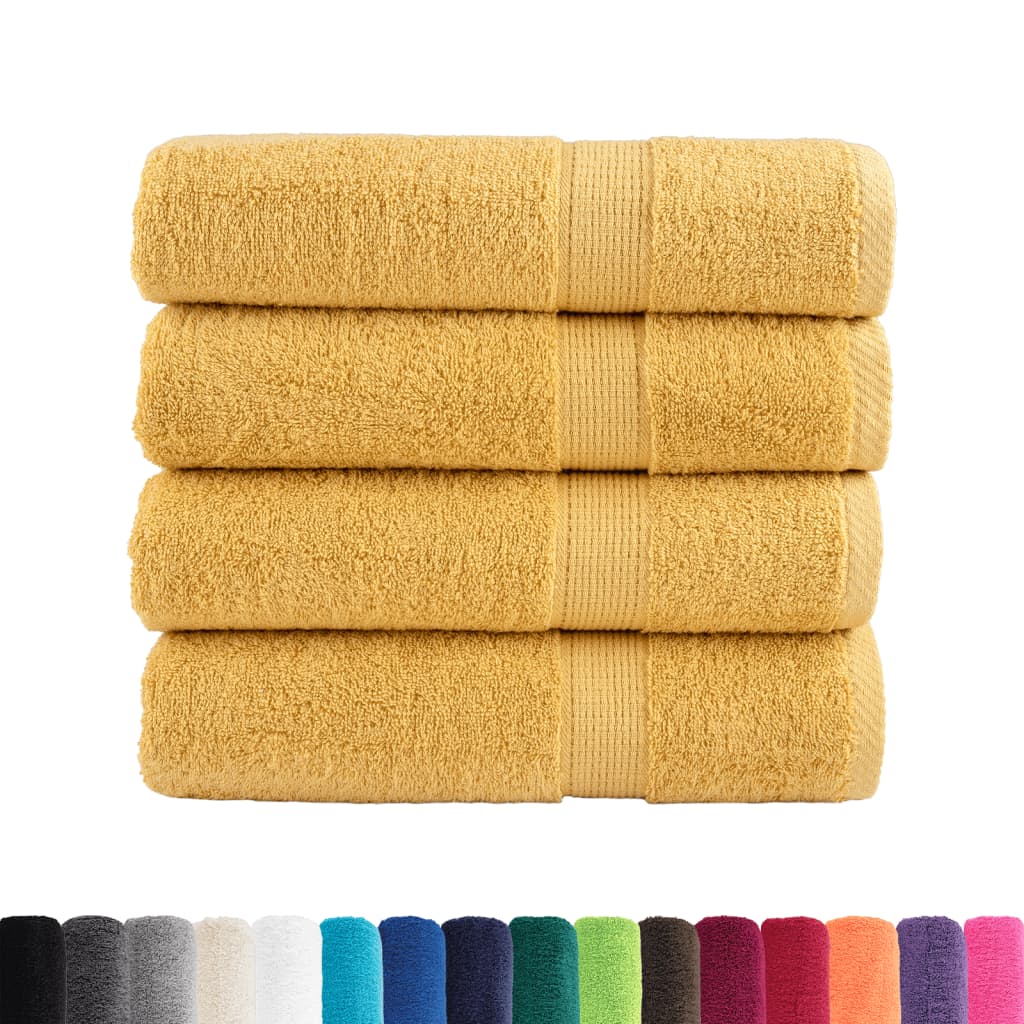 Premium Handtücher SOLUND 4 Stk. Gold 50x100 cm 600 g/m²