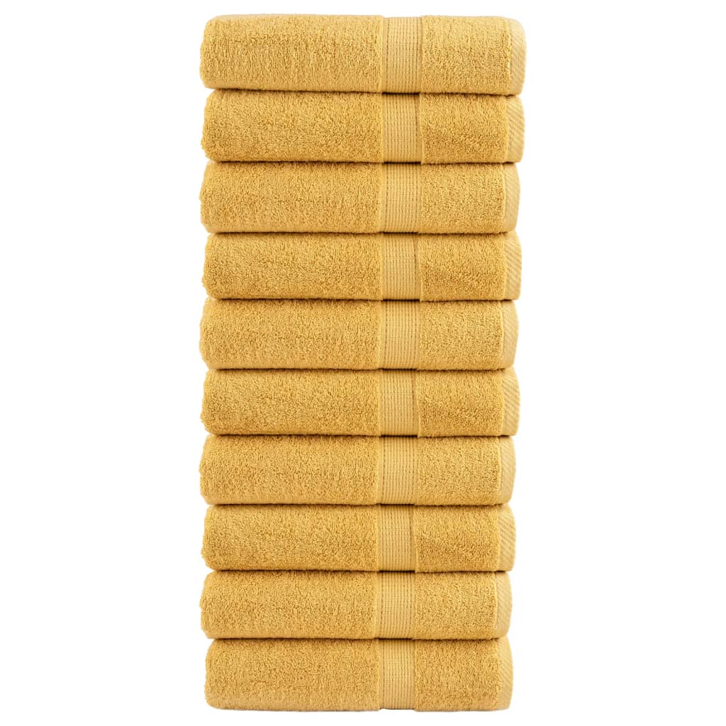 Premium Duschtücher SOLUND 10 Stk. Gold 70x140 cm 600 g/m²