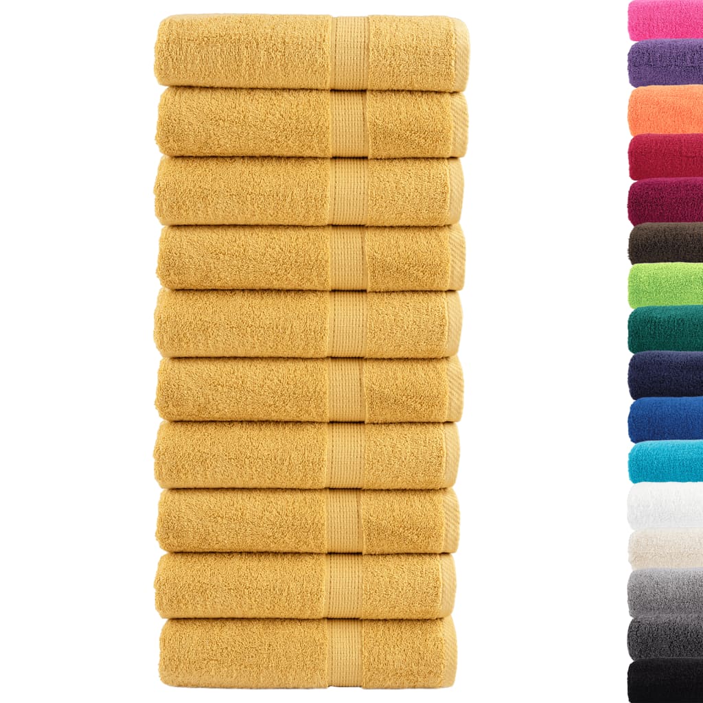 Premium Duschtücher SOLUND 10 Stk. Gold 70x140 cm 600 g/m²