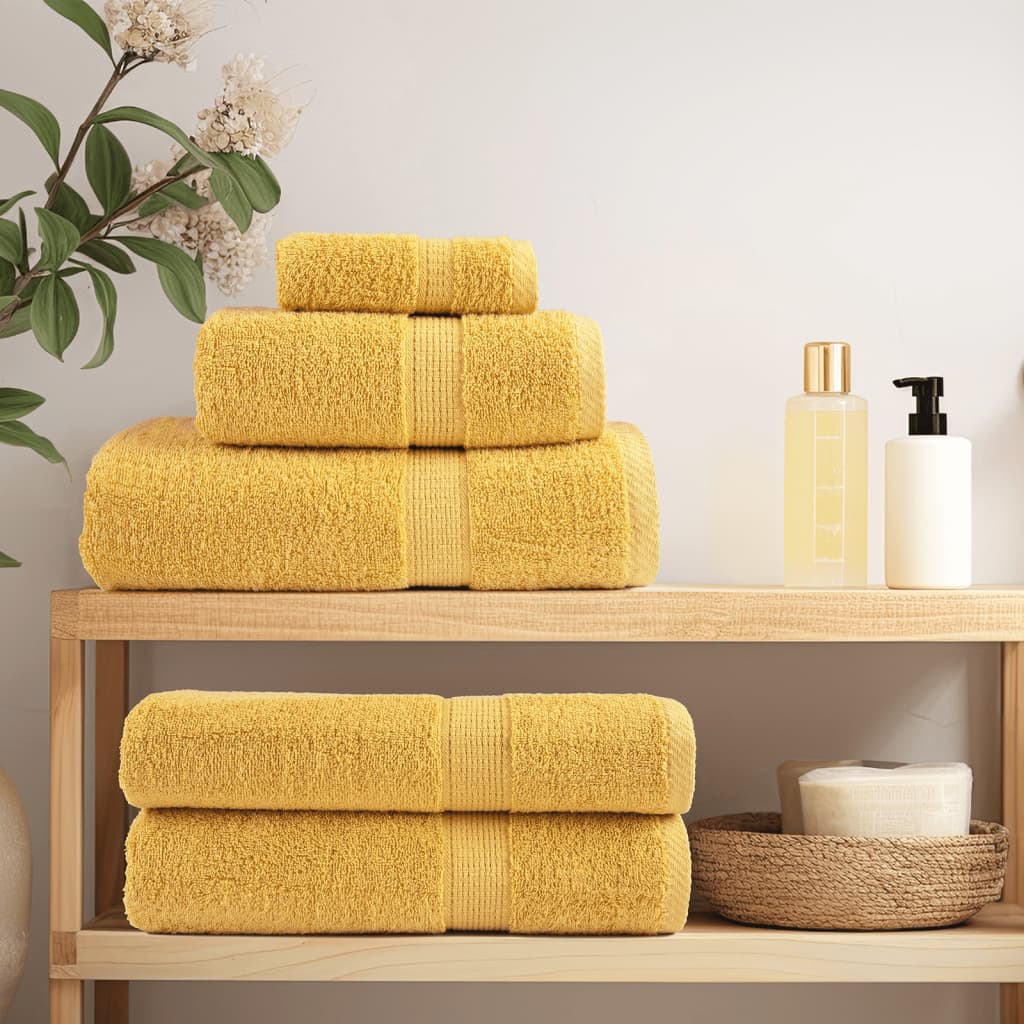 Premium Duschtücher SOLUND 10 Stk. Gold 70x140 cm 600 g/m²