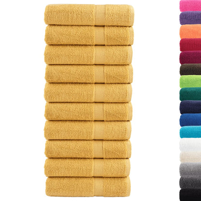 Premium Badetücher SOLUND 10 Stk. Gold 100x150 cm 600 g/m²