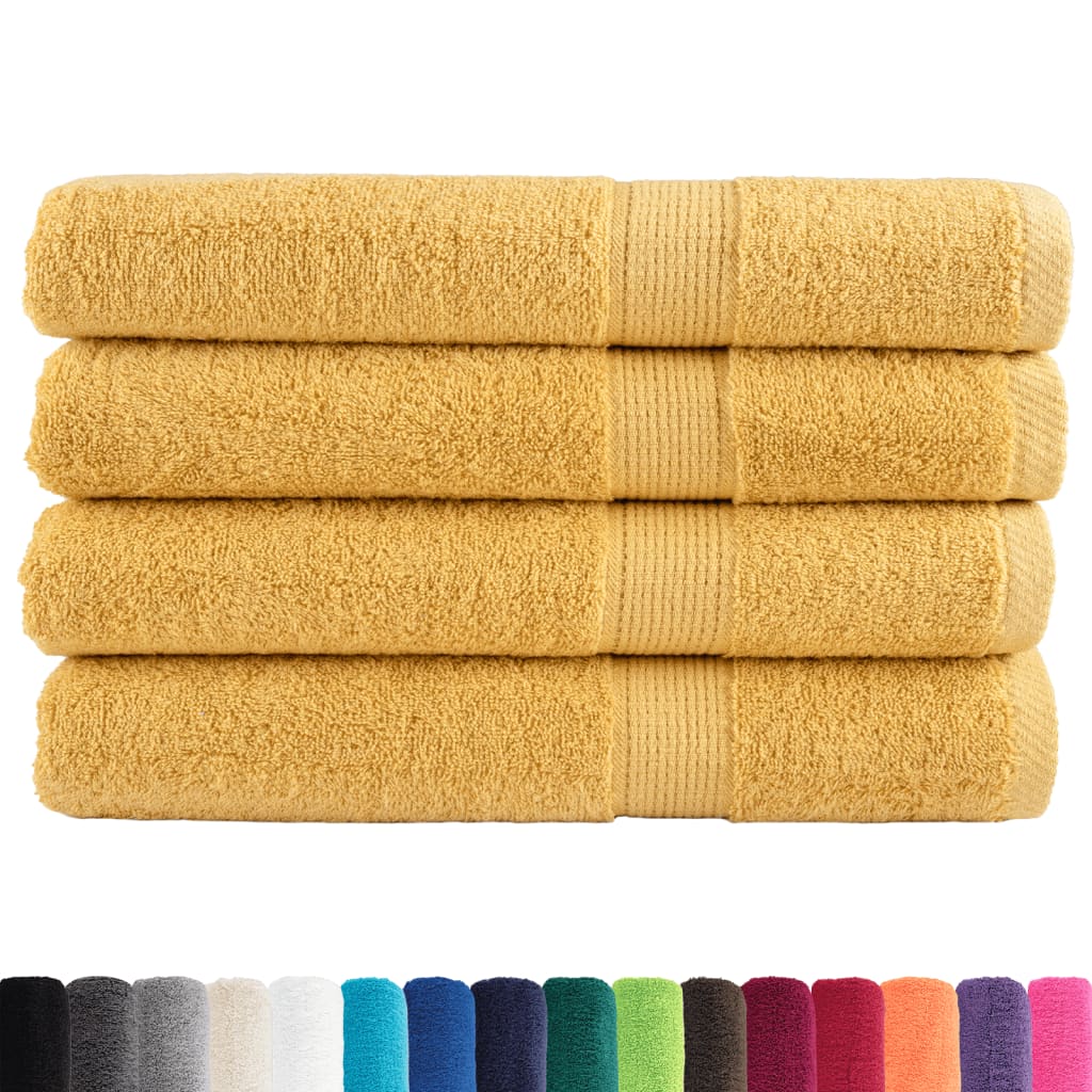 Premium Saunatücher SOLUND 4 Stk. Gold 80x200 cm 600 g/m²