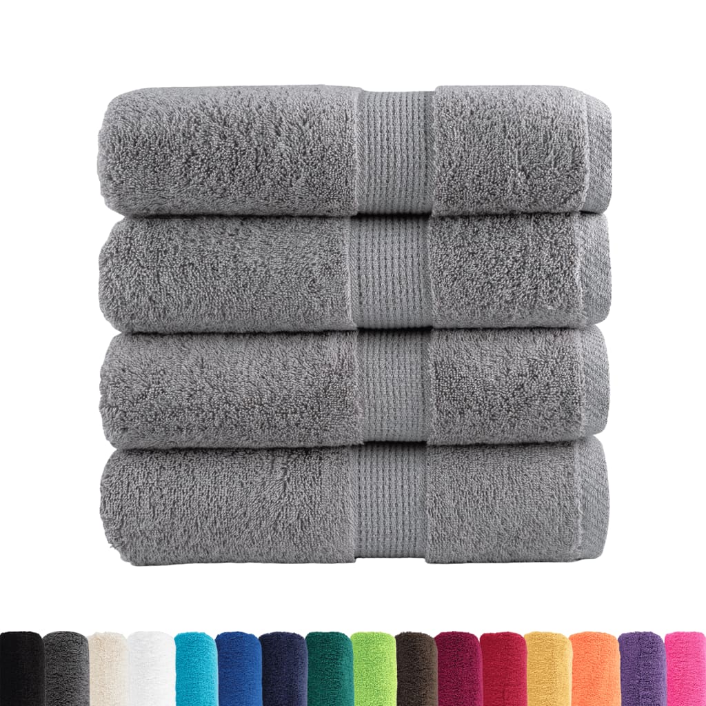 Premium-Waschtücher SOLUND 4 Stk. Grau 30x30 cm 600 g/m²