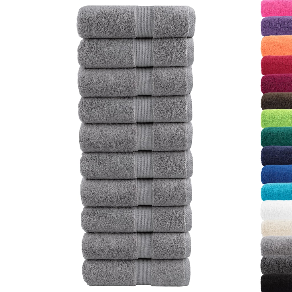 Premium-Waschtücher SOLUND 10 Stk. Grau 30x30 cm 600 g/m²