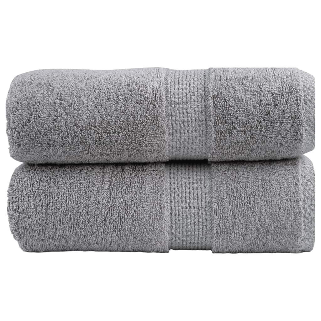 Premium Gästetücher SOLUND 2 Stk. Grau 30x50 cm 600 g/m²