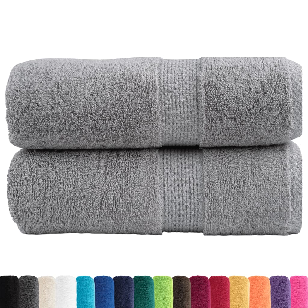 Premium Gästetücher SOLUND 2 Stk. Grau 30x50 cm 600 g/m²