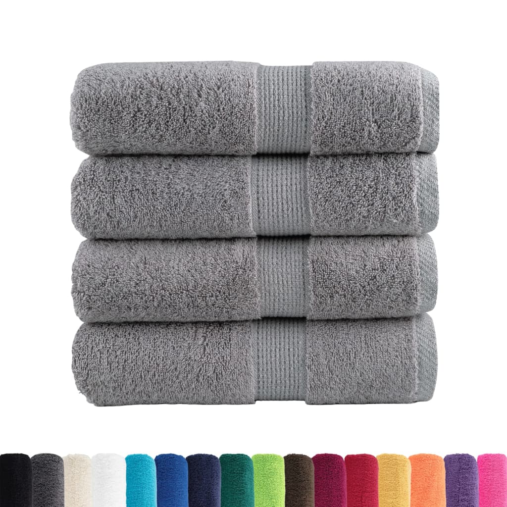 Premium Gästetücher SOLUND 4 Stk. Grau 30x50 cm 600 g/m²