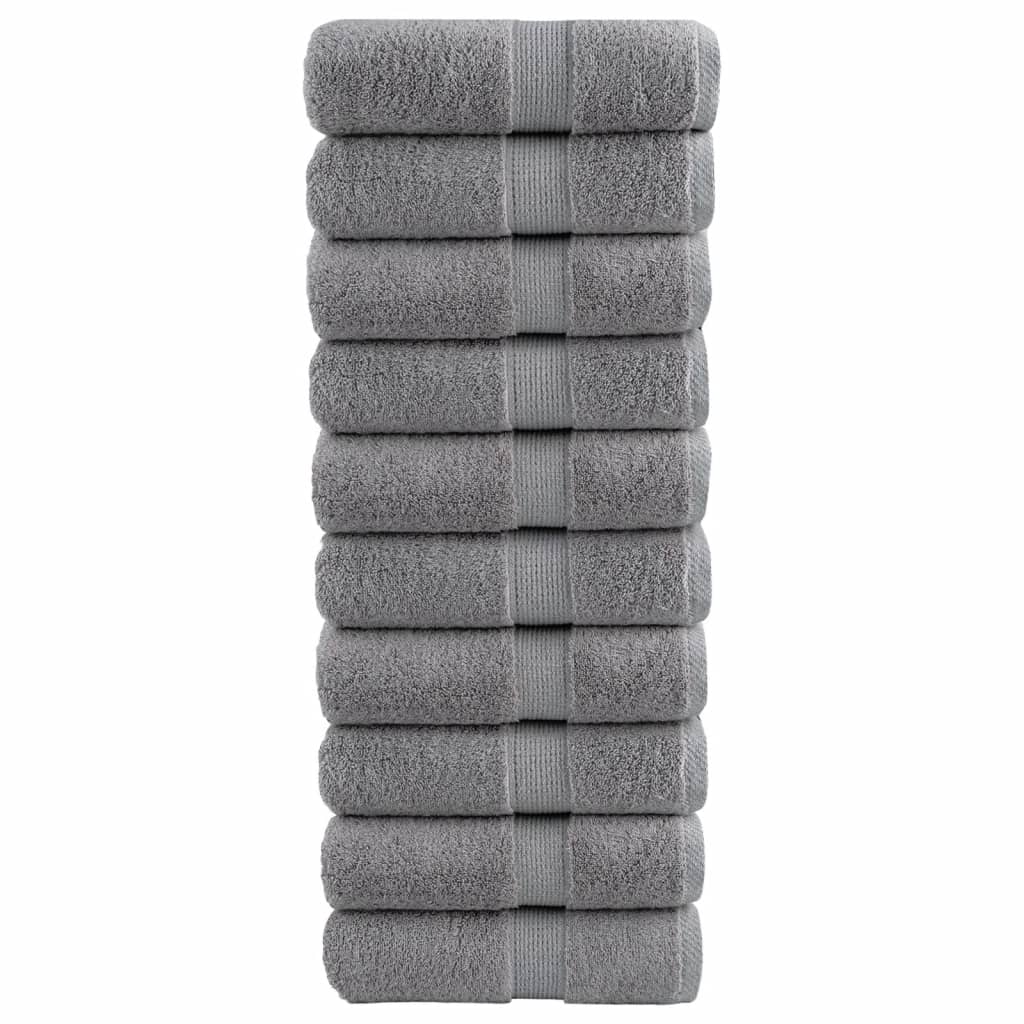 Premium Gästetücher SOLUND 10 Stk. Grau 30x50 cm 600 g/m²