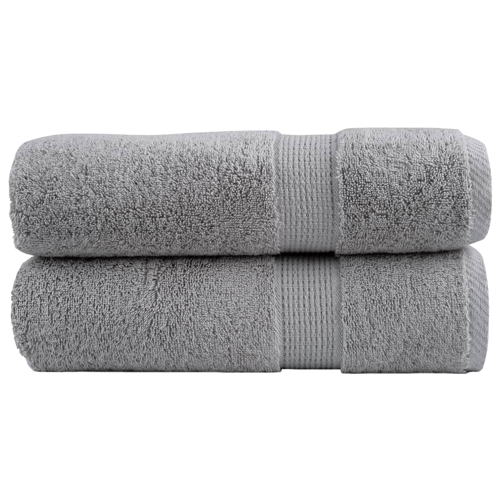 Premium Handtücher SOLUND 2 Stk. Grau 50x100 cm 600 g/m²