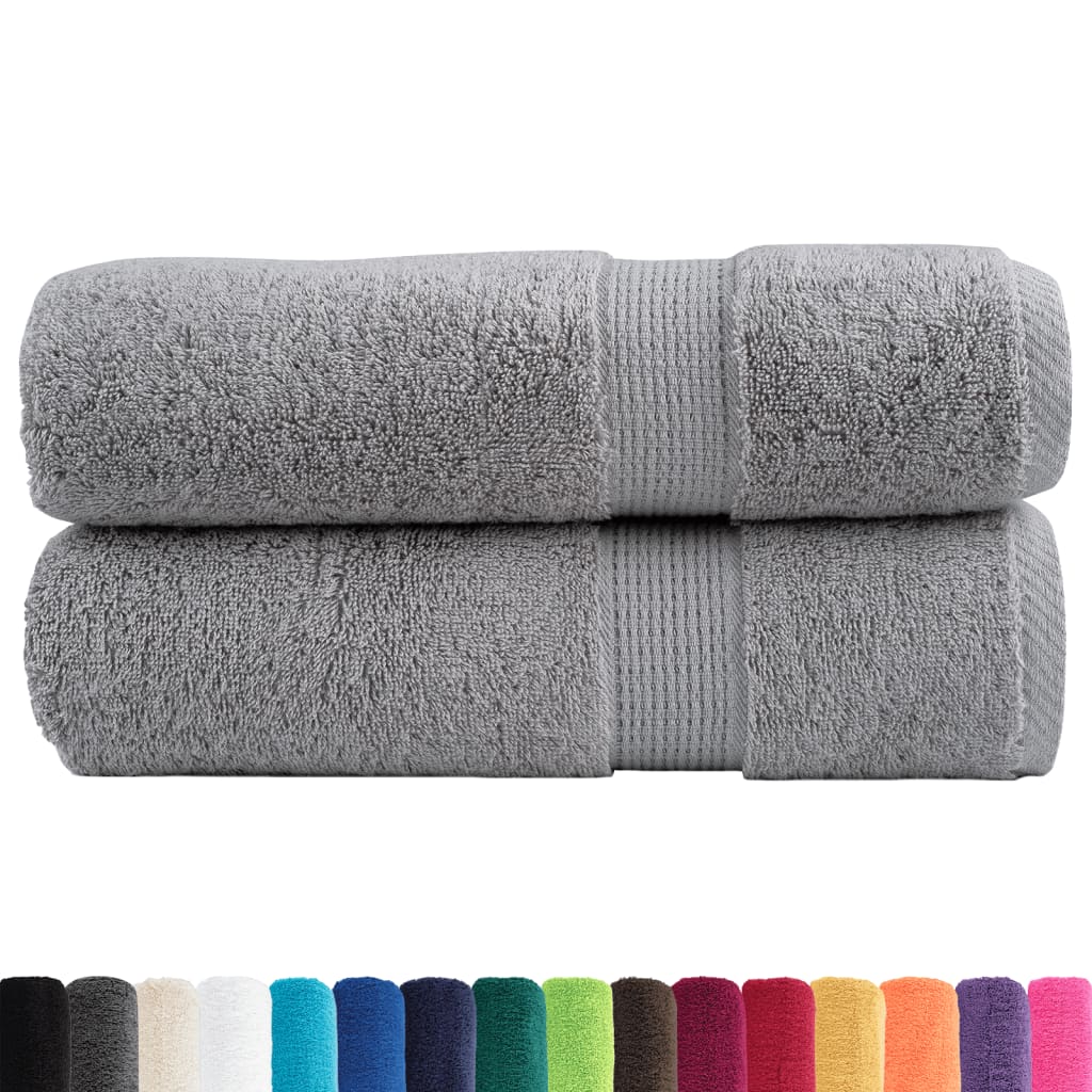Premium Handtücher SOLUND 2 Stk. Grau 50x100 cm 600 g/m²