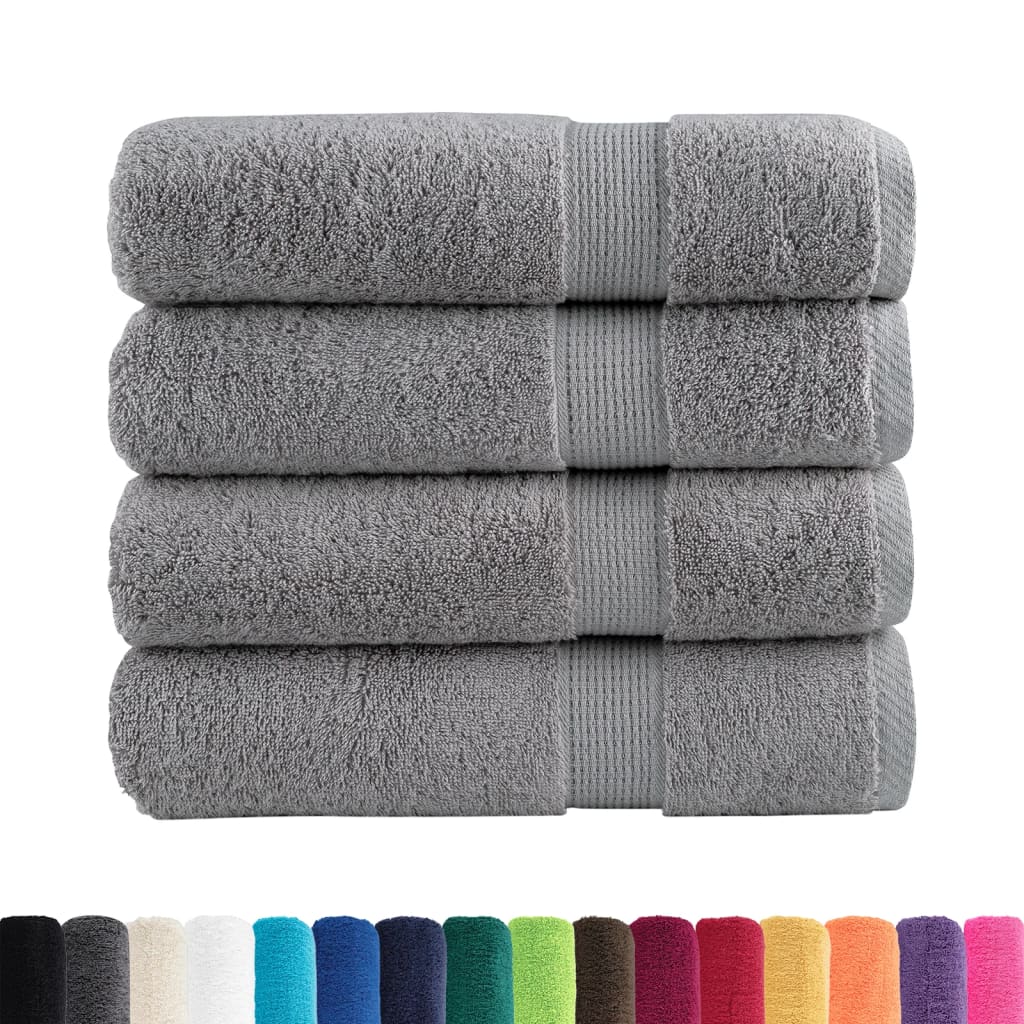 Premium Handtücher SOLUND 4 Stk. Grau 50x100 cm 600 g/m²