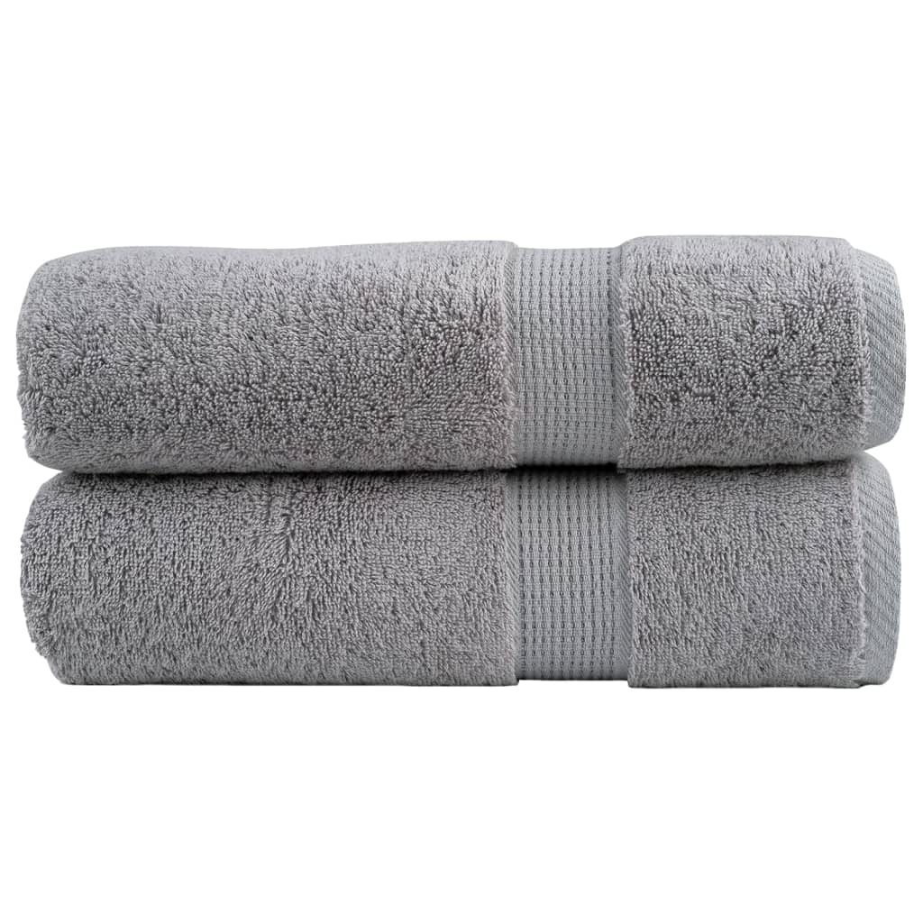 Premium Duschtücher SOLUND 2 Stk. Grau 70x140 cm 600 g/m²
