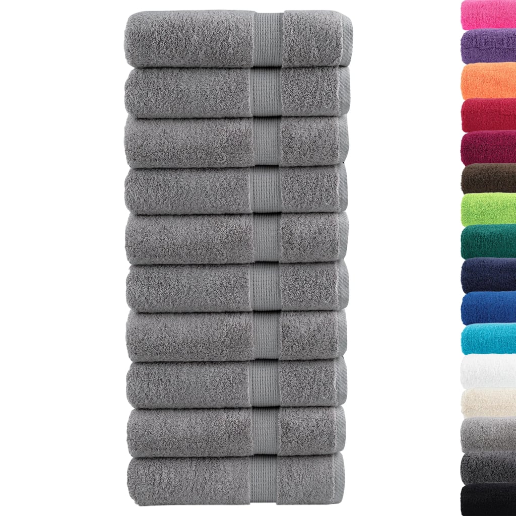 Premium Duschtücher SOLUND 10 Stk. Grau 70x140 cm 600 g/m²