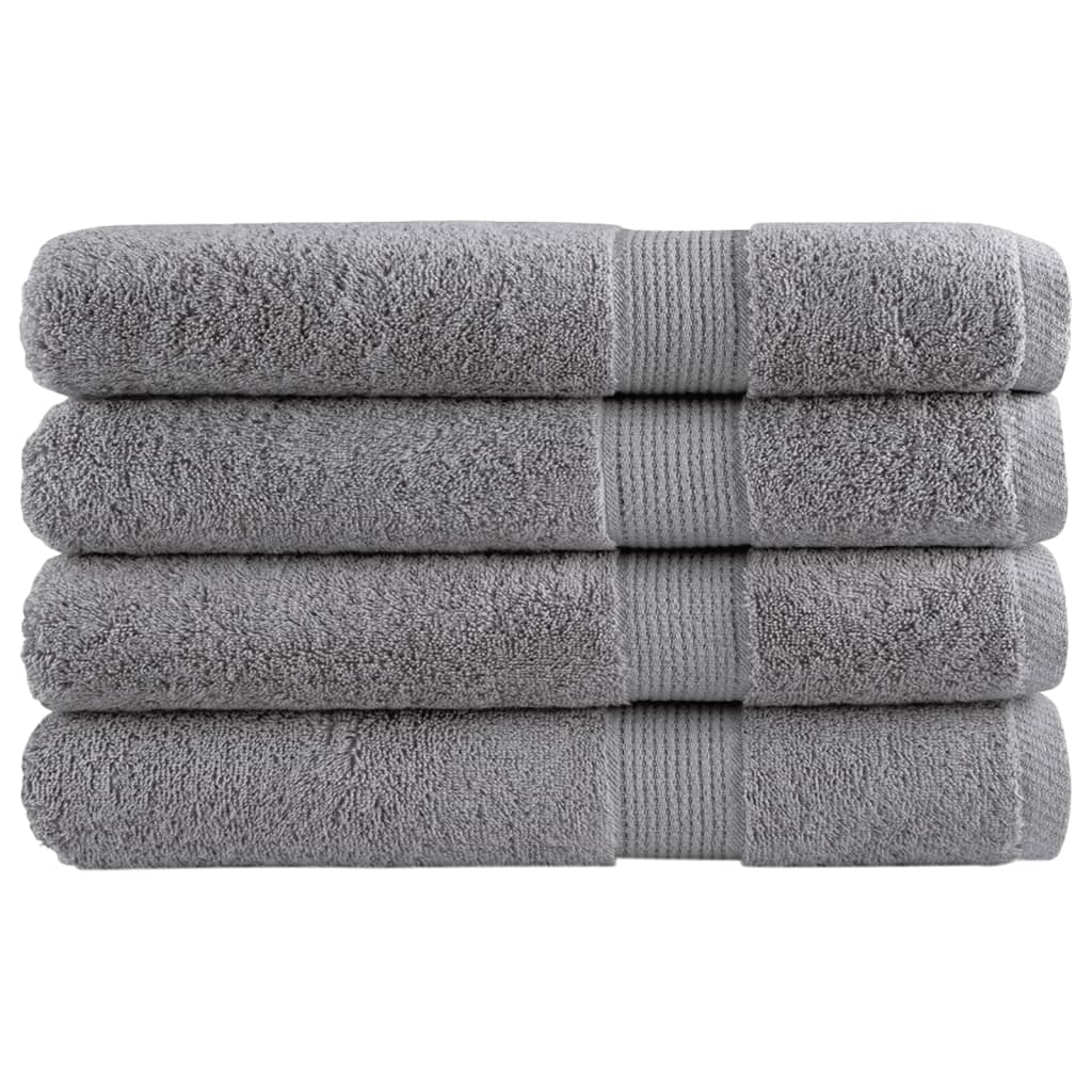Premium Handtücher SOLUND 4 Stk. Grau 100x200 cm 600 g/m²