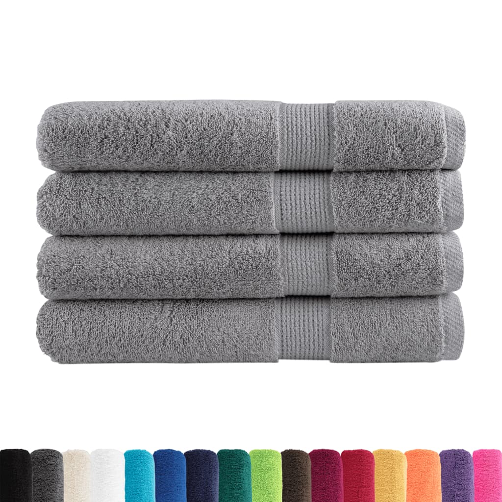 Premium Handtücher SOLUND 4 Stk. Grau 100x200 cm 600 g/m²