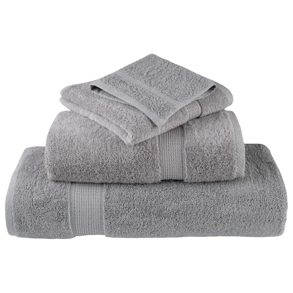 Premium Handtücher SOLUND 10 Stk. Grau 100x200 cm 600 g/m²
