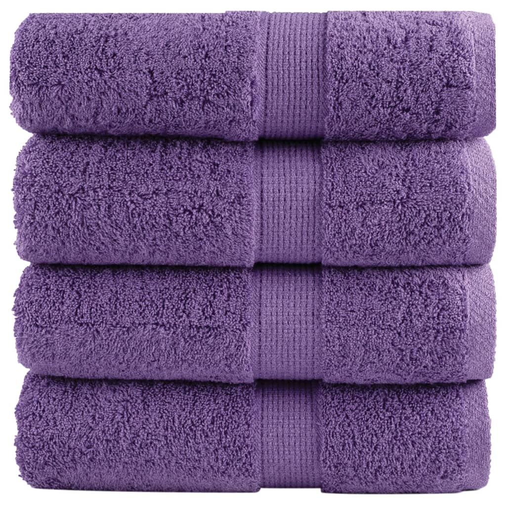 Premium Waschhandtücher SOLUND 4 Stück Lila 30x30 cm 600 g/m²