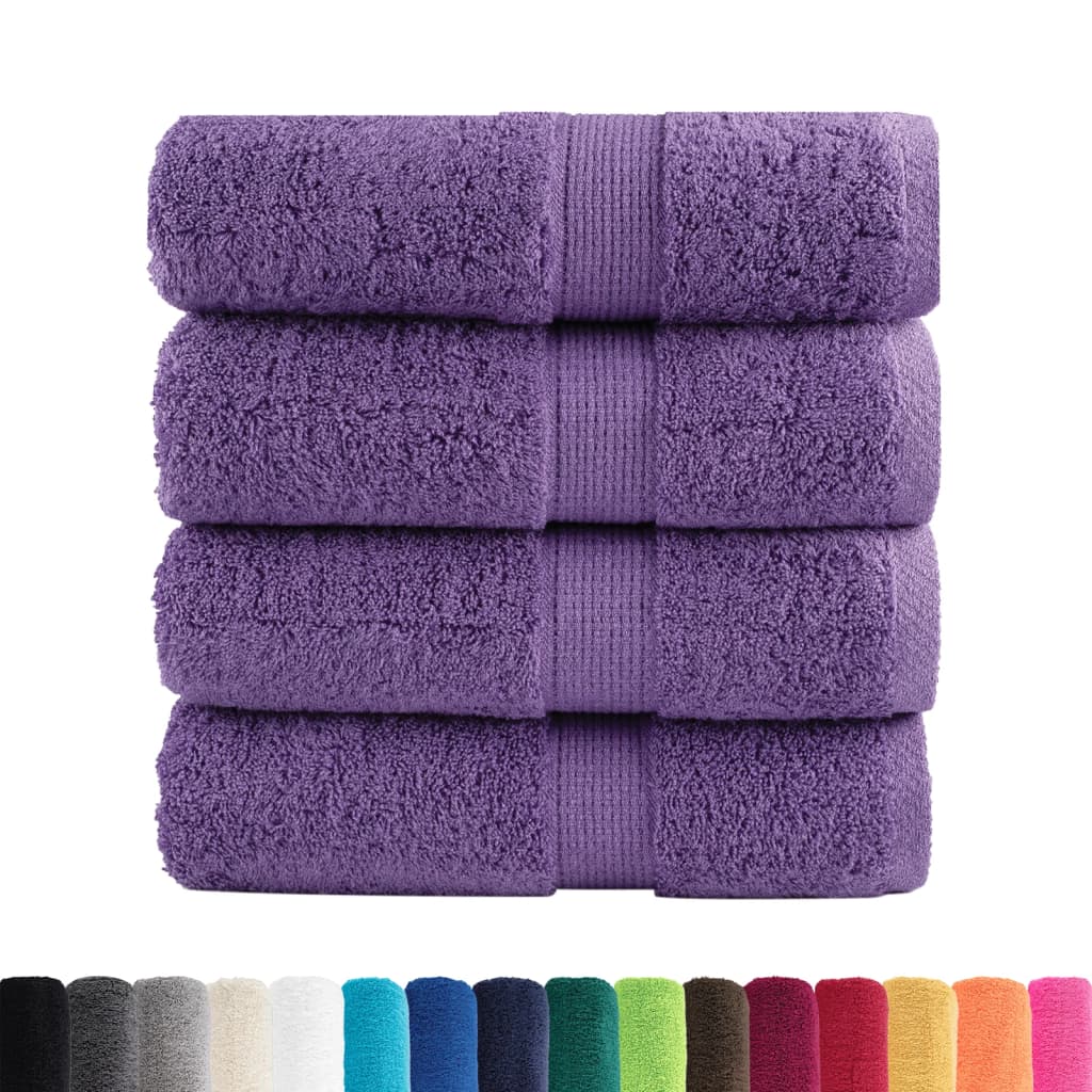 Premium Waschhandtücher SOLUND 4 Stück Lila 30x30 cm 600 g/m²